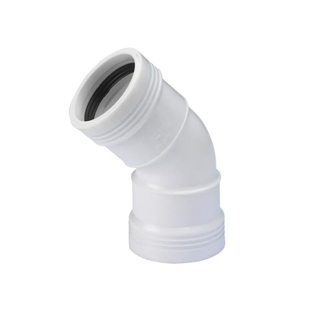 PP afvoerbocht 45° mof wit