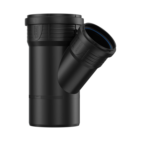PP Master afvoer T-stuk 45° mof x spie verloop