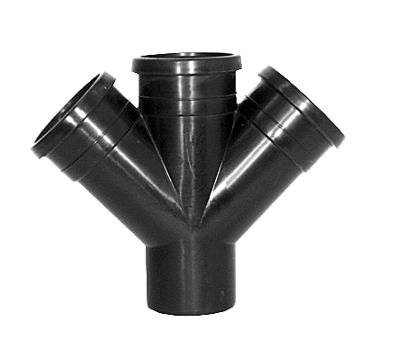 PP afvoer dubbel T-stuk 45°