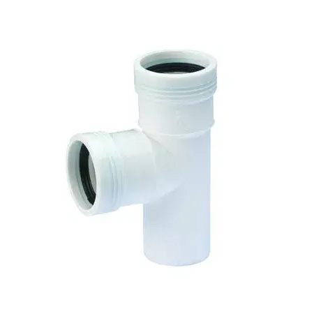 PP afvoer T-stuk 88.5° mof x spie wit