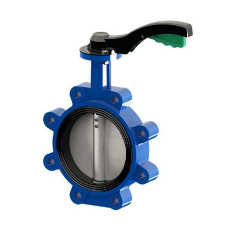 1129-000250 GY vlinderklep met hendel type LUG EPDM 250 mm