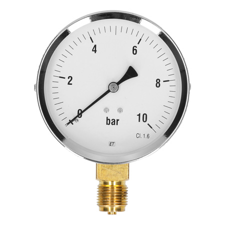 Stalen manometer o.a. 100 mm - droog