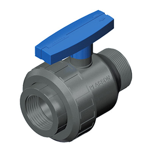 PVC kogelkraan bui. x bin. blauwe hendel EPDM