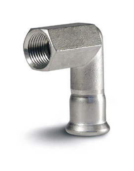 RVS knie 90° bin. x press