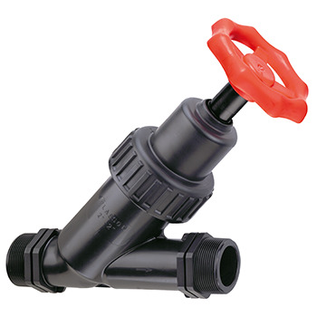 PP vrijstroomafsluiter 2x bui. VITON