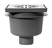 4020-015304 ABS vloerput o.u. 200x200 mm rooster RVS 304 - 1.5 kN