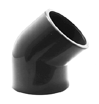 PVC HD draadknie 45°
