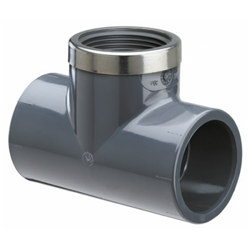 PVC HD T-stuk 90° RVS lijm x bin. x lijm