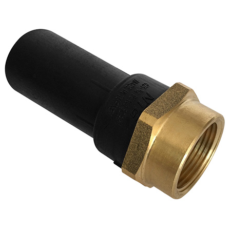 PE schroefbus messing bin. stuik- en elektrolas SDR 11