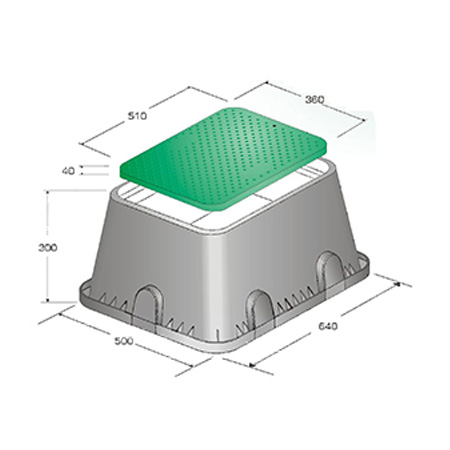 8000-000005 PP hydrant put type 'jumbo' 640x500x300 mm