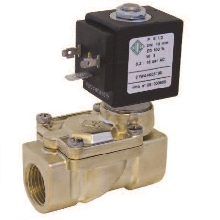 8150-241012 Messing magneetventiel 2/2 indirect gestuurd 1/2" NC 24V AC