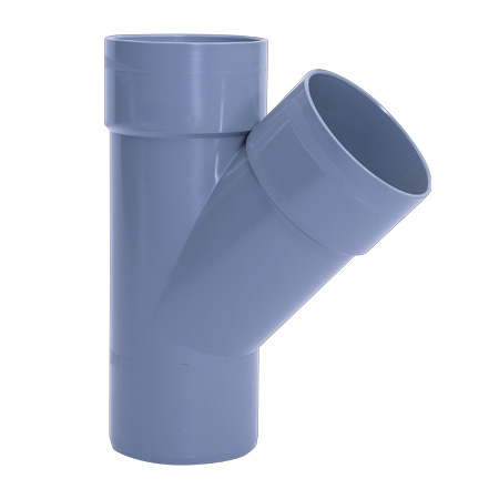 PVC afvoer T-stuk 45° lijm x spie