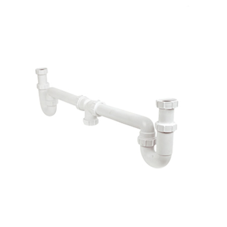 9323-040112 PP sifon duplex wit 40x1 1/2" klem x wartel