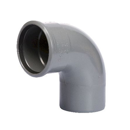 9335-110090 PVC afvoer bocht 90° 110 mm manchet x spie SN4