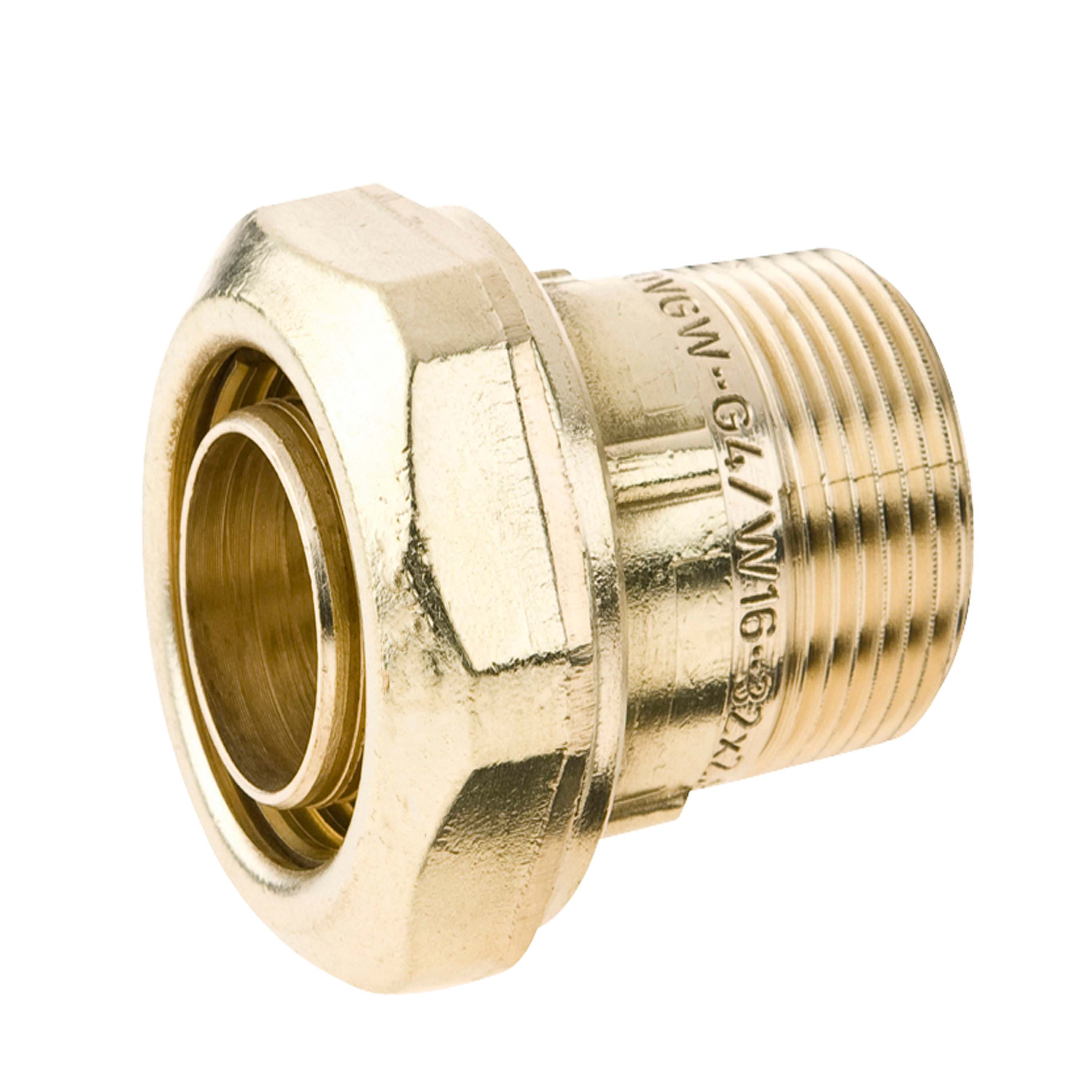 9610-020020 Messing koppeling voor PE 20x20 mm