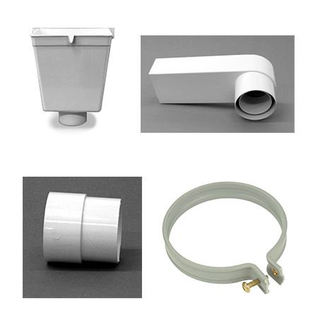 PVC hemelwaterafvoer buis en lijmhulpstukken wit